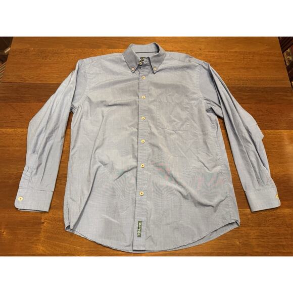 Large Orvis Heritage Wash Solid Blue Button Up Long Sleeve Shirt - Picture 2 of 11